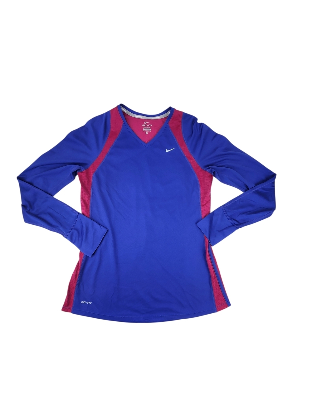 Nike Dri-FIT Running Top Women’s Med Blue Pink Long Sleeve Athletic Shirt Light - Picture 7 of 13
